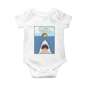 Funny Tacos Lover Baby Onesie Shark Attack Humor Gift TS12 White Print Your Wear