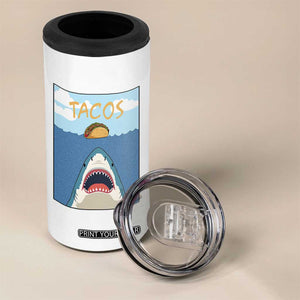 Funny Tacos Lover 4 in 1 Can Cooler Tumbler Shark Attack Humor Gift TS12 Print Your Wear