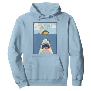 Funny Tacos Lover Hoodie Shark Attack Humor Gift TS12 Light Blue Print Your Wear