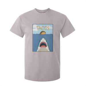 Funny Tacos Lover T Shirt For Kid Shark Attack Humor Gift TS12 Ice Gray Print Your Wear