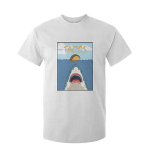 Funny Tacos Lover T Shirt For Kid Shark Attack Humor Gift TS12 White Print Your Wear