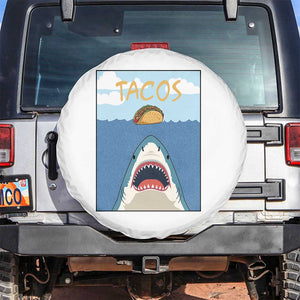 Funny Tacos Lover Spare Tire Cover Shark Attack Humor Gift TS12 No hole White Print Your Wear