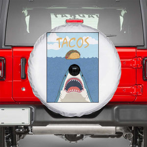 Funny Tacos Lover Spare Tire Cover Shark Attack Humor Gift TS12 White Print Your Wear