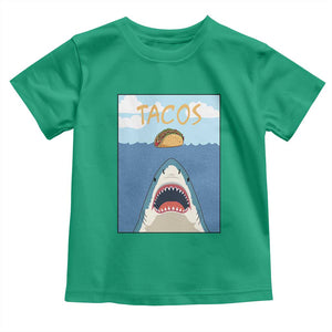 Funny Tacos Lover Toddler T Shirt Shark Attack Humor Gift TS12 Irish Green Print Your Wear