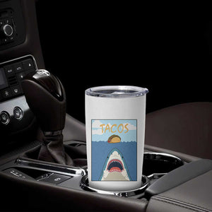 Funny Tacos Lover Tumbler Cup Shark Attack Humor Gift TS12 Print Your Wear