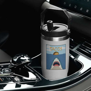 Funny Tacos Lover Flip Straw Tumbler Shark Attack Humor Gift TS12 Print Your Wear