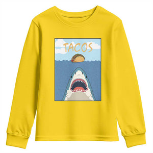 Funny Tacos Lover Youth Sweatshirt Shark Attack Humor Gift TS12 Daisy Print Your Wear