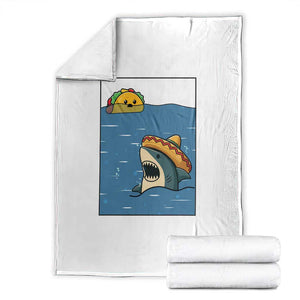 Tacos Lover Throw Blanket Funny Shark Humor Foodie Gift TS12 White Print Your Wear