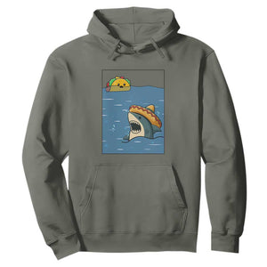 Tacos Lover Hoodie Funny Shark Humor Foodie Gift TS12 Military Green Print Your Wear