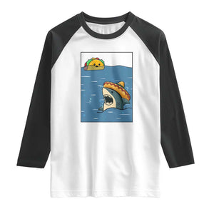 Tacos Lover Raglan Shirt Funny Shark Humor Foodie Gift TS12 White Black Print Your Wear