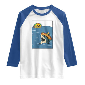 Tacos Lover Raglan Shirt Funny Shark Humor Foodie Gift TS12 White Royal Print Your Wear
