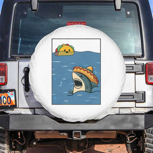 Tacos Lover Spare Tire Cover Funny Shark Humor Foodie Gift TS12 No hole White Print Your Wear
