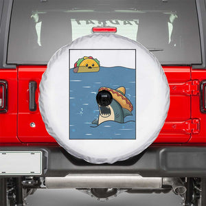 Tacos Lover Spare Tire Cover Funny Shark Humor Foodie Gift TS12 White Print Your Wear