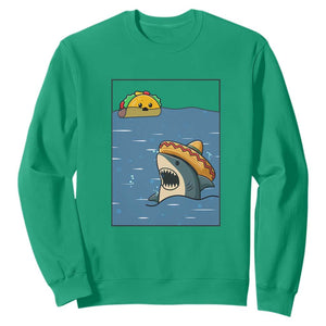 Tacos Lover Sweatshirt Funny Shark Humor Foodie Gift TS12 Irish Green Print Your Wear