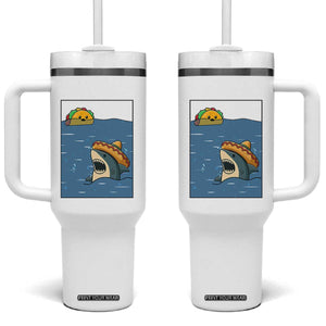 Tacos Lover Tumbler With Handle Funny Shark Humor Foodie Gift TS12 One Size: 40 oz White Print Your Wear
