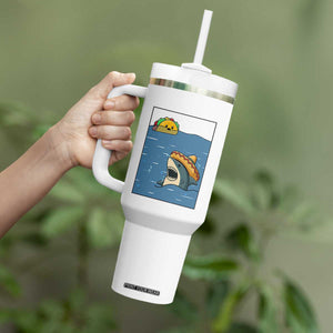Tacos Lover Tumbler With Handle Funny Shark Humor Foodie Gift TS12 Print Your Wear
