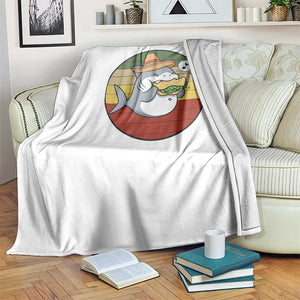 Mexican Food Lover Gift Throw Blanket Funny Shark Eating Tacos TS12 Print Your Wear