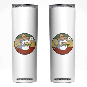 Mexican Food Lover Gift Skinny Tumbler Funny Shark Eating Tacos TS12 White Print Your Wear