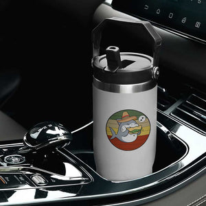 Mexican Food Lover Gift Flip Straw Tumbler Funny Shark Eating Tacos TS12 Print Your Wear