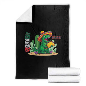Mexican Food Lover Gift Throw Blanket Funny Dinosaur Taco Saurus TS12 Black Print Your Wear