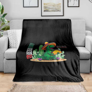 Mexican Food Lover Gift Throw Blanket Funny Dinosaur Taco Saurus TS12 Print Your Wear