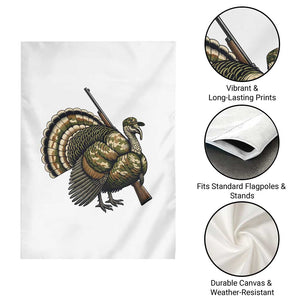 Funny Camo Turkey Hunter Rifle Gift Garden Flag TS12 Print Your Wear