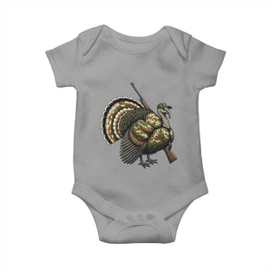 Funny Camo Turkey Hunter Rifle Gift Baby Onesie TS12 Sport Gray Print Your Wear
