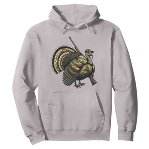 Funny Camo Turkey Hunter Rifle Gift Hoodie TS12 Ice Gray Print Your Wear