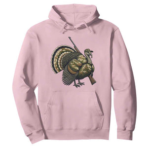 Funny Camo Turkey Hunter Rifle Gift Hoodie TS12 Light Pink Print Your Wear