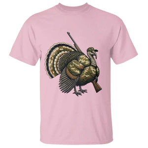 Funny Camo Turkey Hunter Rifle Gift T Shirt TS12 Light Pink Print Your Wear