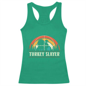 Turkey Slayer Racerback Tank Top Vintage Sunset Hunting Season Gift TS12 Irish Green Print Your Wear