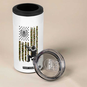 Bear Hunting 4 in 1 Can Cooler Tumbler Camo American Flag Hunter Gift TS12 Print Your Wear