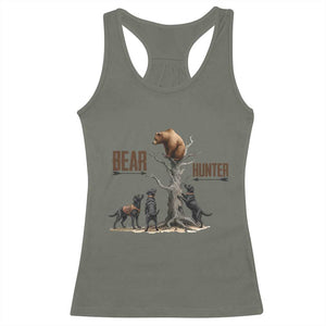 Bear Hunter Racerback Tank Top Black Lab Retriever Funny Hunting Gift TS12 Military Green Print Your Wear