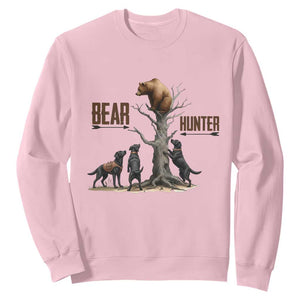 Bear Hunter Sweatshirt Black Lab Retriever Funny Hunting Gift TS12 Light Pink Print Your Wear