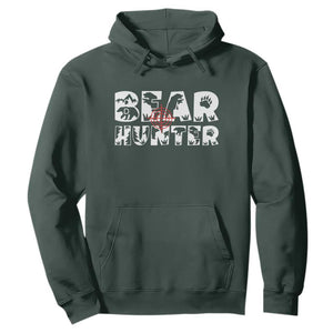 Bear Hunter Hoodie Outdoor Adventure Gift TS12 Dark Forest Green Print Your Wear