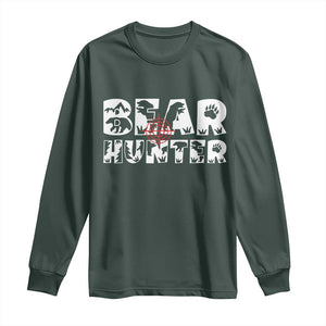 Bear Hunter Long Sleeve Shirt Outdoor Adventure Gift TS12 Dark Forest Green Print Your Wear