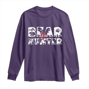 Bear Hunter Long Sleeve Shirt Outdoor Adventure Gift TS12 Purple Print Your Wear
