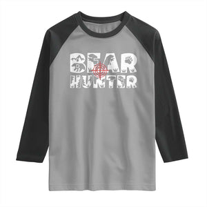 Bear Hunter Raglan Shirt Outdoor Adventure Gift TS12 Sport Gray Black Print Your Wear