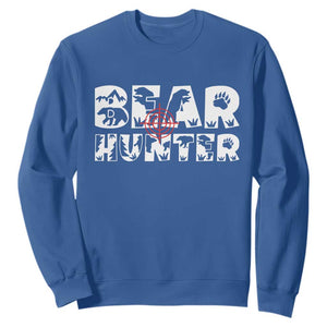 Bear Hunter Sweatshirt Outdoor Adventure Gift TS12 Royal Blue Print Your Wear