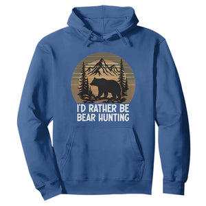 Id Rather Be Bear Hunting Hoodie Retro Sunset Hunter Gift TS12 Royal Blue Print Your Wear