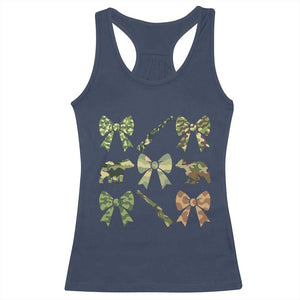 Women Bear Hunting Season Racerback Tank Top Camo Bow Coquette Gift TS12 Navy Print Your Wear