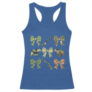 Women Bear Hunting Season Racerback Tank Top Camo Bow Coquette Gift TS12 Royal Blue Print Your Wear