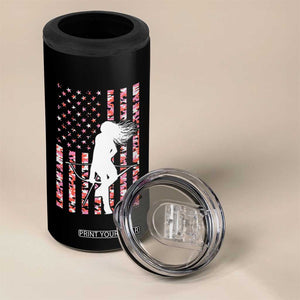 Patriotic Women Bow Hunter 4 in 1 Can Cooler Tumbler American Flag Pink Camo Gift TS12 Print Your Wear