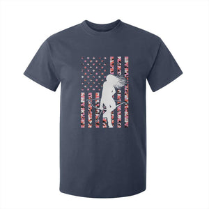 Patriotic Women Bow Hunter T Shirt For Kid American Flag Pink Camo Gift TS12 Navy Print Your Wear