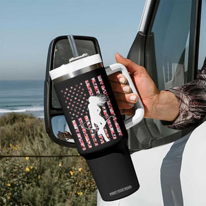 Patriotic Women Bow Hunter Tumbler With Handle American Flag Pink Camo Gift TS12 Print Your Wear