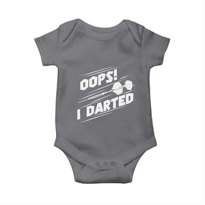 Funny Dart Thrower Baby Onesie Oops I Darted Gift For Dartist TS12 Charcoal Print Your Wear