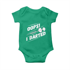 Funny Dart Thrower Baby Onesie Oops I Darted Gift For Dartist TS12 Irish Green Print Your Wear