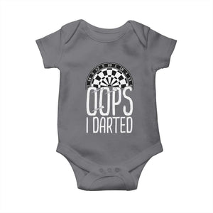 Sarcastic Dartist Gift Baby Onesie Funny Oops I Darted Darts Lover TS12 Charcoal Print Your Wear