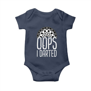 Sarcastic Dartist Gift Baby Onesie Funny Oops I Darted Darts Lover TS12 Navy Print Your Wear