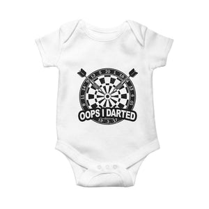 Funny Oops I Darted Baby Onesie Sarcastic Dartist Darts Lover Gift TS12 White Print Your Wear